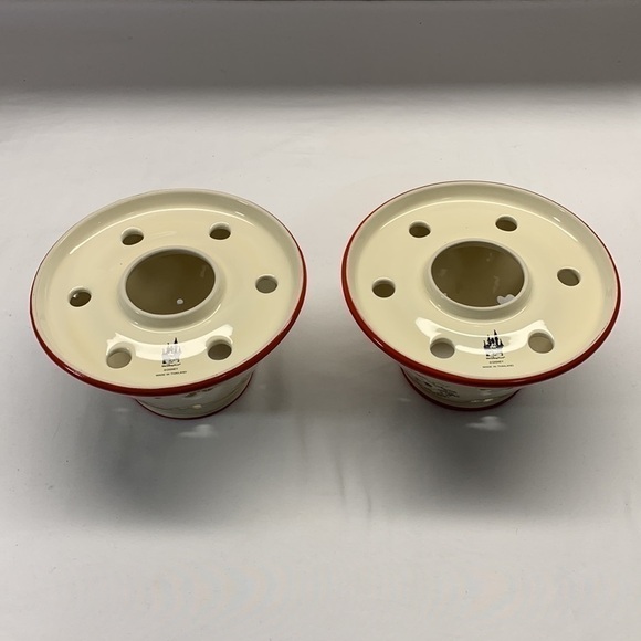 RARE Vintage Disney Victorian Mickey & Minnie Ceramic Jar Candle Lamp Shades SET - Picture 8 of 16